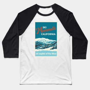 Ski Mammoth Mountain Vintage Ski Poster Baseball T-Shirt